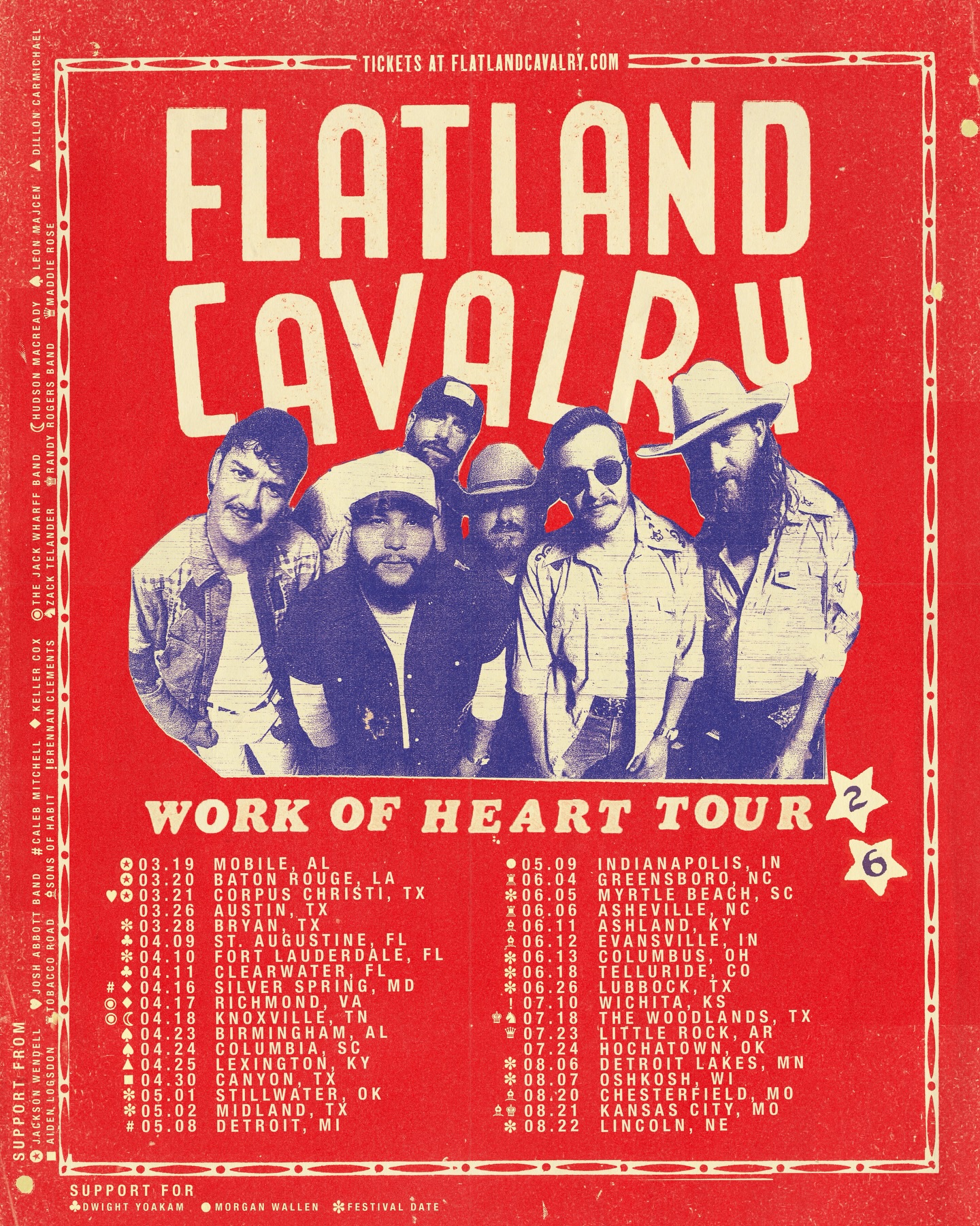 Flatland Cavalry Work of Heart Tour Poster 2026